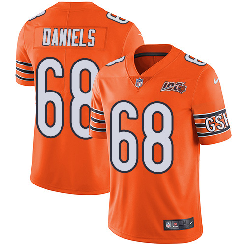 Chicago Bears #68 James Daniels Orange Men's 100th Season Stitched Limited Rush Jersey Men's