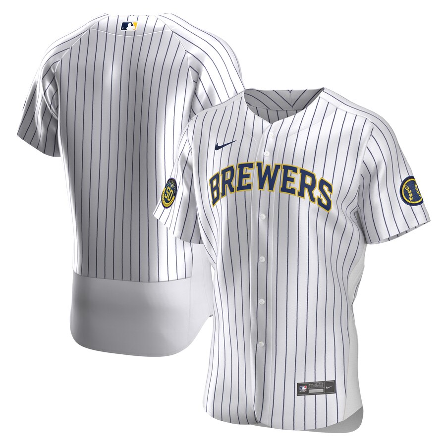 Milwaukee Brewers Men's White Home 2020 Authentic Team Jersey