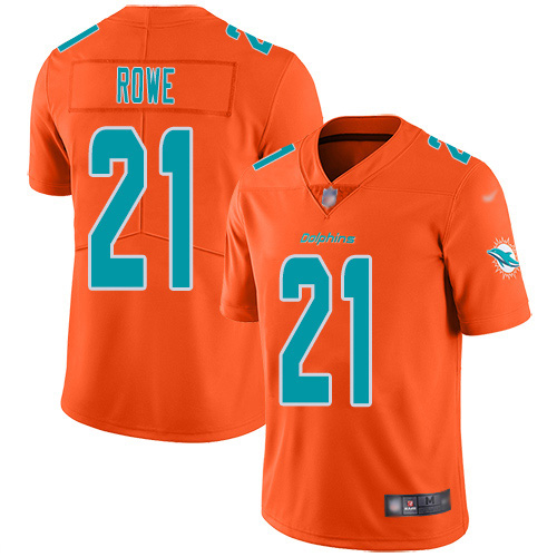 Miami Dolphins #21 Eric Rowe Orange Men's Stitched Limited Inverted Legend Jersey Men's