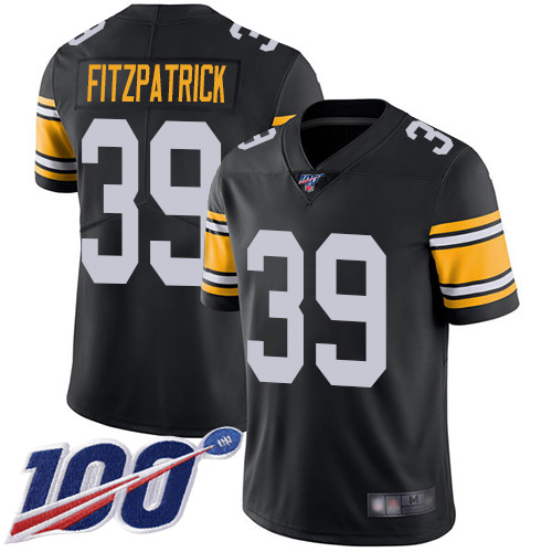 Steelers #39 Minkah Fitzpatrick Black Alternate Youth Stitched 100th Season Vapor Limited Jersey