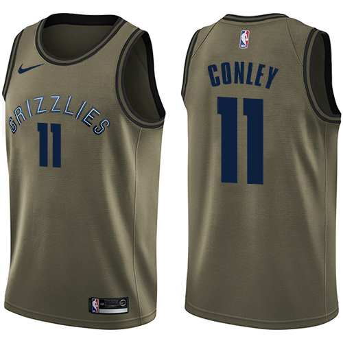 Memphis Grizzlies #11 Mike Conley Green Salute to Service Youth Swingman Jersey Youth