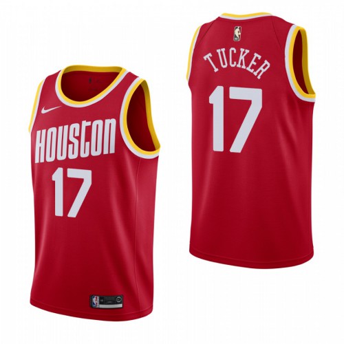 Houston Houston Rockets #17 PJ Tucker Mens 2019-20 Hardwood Classics Red Stitched Jersey Mens