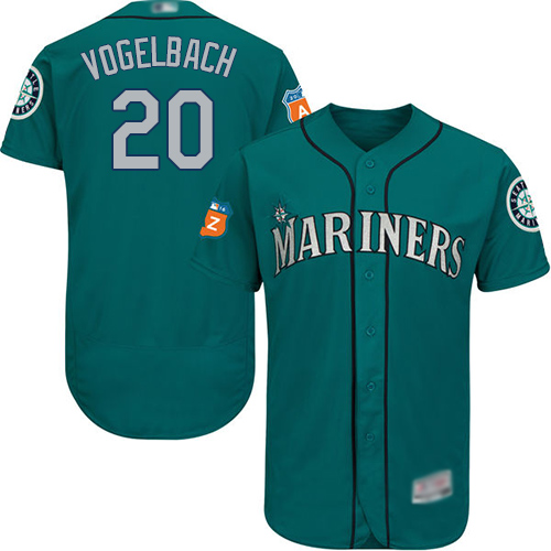 Seattle Mariners #20 Dan Vogelbach Green Flexbase Authentic Collection Stitched Jersey Men's