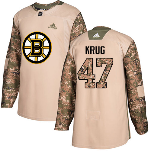 Adidas Boston Bruins #47 Torey Krug Camo Authentic 2017 Veterans Day Stitched Jersey Men's