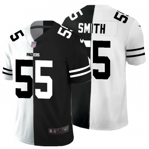 Green Bay Green Bay Packers #55 Za'Darius Smith Men's Black V White Peace Split Vapor Untouchable Limited Jersey Men's