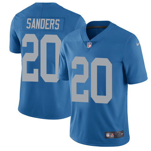 Lions #20 Barry Sanders Blue Throwback Men's Stitched Vapor Untouchable Limited Jersey