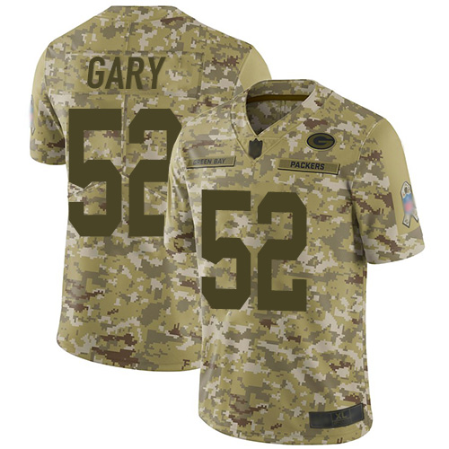 Green Bay Packers #52 Rashan Gary Camo Youth Stitched Limited 2018 Salute to Service Jersey Youth