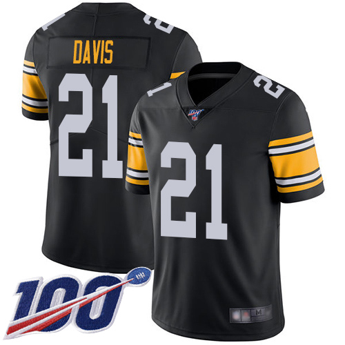 Pittsburgh Steelers #21 Sean Davis Black Alternate Men's Stitched 100th Season Vapor Limited Jersey Men's