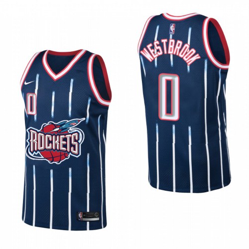 Houston Houston Rockets #0 Russell Westbrook Hardwood Classics Navy Stitched Jersey Mens