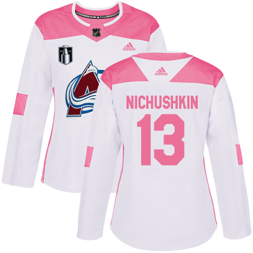 Adidas Colorado Avalanche #13 Valeri Nichushkin Burgundy White/Pink Authentic Fashion Women's Stitched Jersey Womens