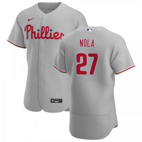 Philadelphia Philadelphia Phillies #27 Aaron Nola Men's Gray Road 2020 Authentic Player Jersey Men's