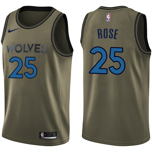 Minnesota Timberwolves #25 Derrick Rose Green Salute to Service Youth Swingman Jersey Youth