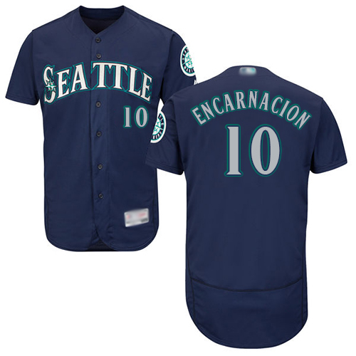 Seattle Mariners #10 Edwin Encarnacion Navy Blue Flexbase Authentic Collection Stitched Jersey Men's