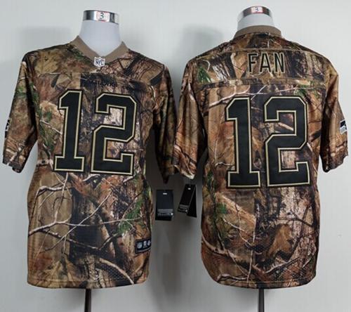 Seahawks #12 Fan Camo Men's Stitched Realtree Elite Jersey