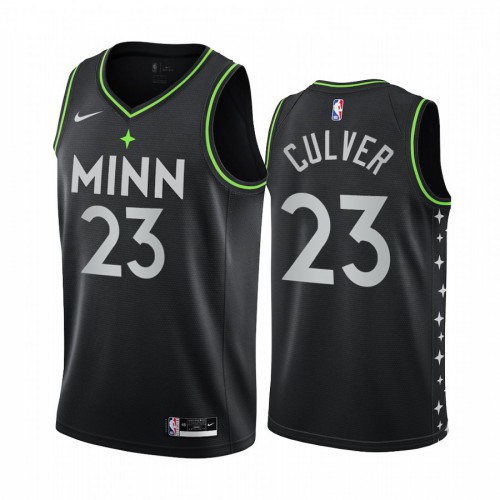 Minnesota Timberwolves #23 Jarrett Culver Black Youth Swingman 2020-21 City Edition Jersey Youth