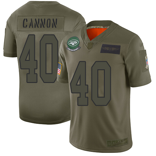 New York Jets #40 Trenton Cannon Camo Men's Stitched Limited 2019 Salute To Service Jersey Men's