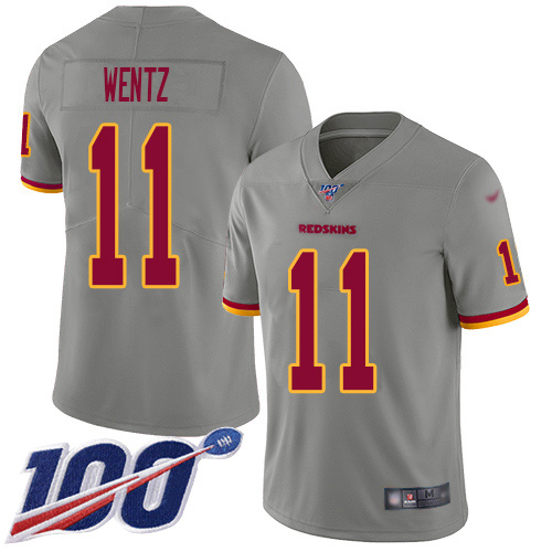 Washington Commanders #11 Carson Wentz Gray Men's Stitched Limited Inverted Legend Jersey Men's