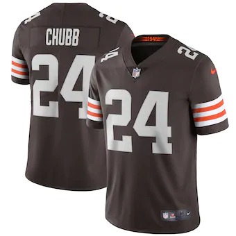 Cleveland Browns #24 Nick Chubb Men's Brown 2020 Vapor Limited Jersey