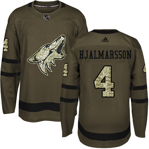 Adidas Arizona Coyotes #4 Niklas Hjalmarsson Green Salute to Service Stitched Youth Jersey Youth