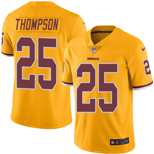 Washington Commanders #25 Chris Thompson Gold Youth Stitched Limited Rush Jersey Youth