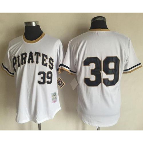 Mitchell And Ness 1971 Pittsburgh Pirates #39 Dave Parker White Throwback Stitched Jersey Men's