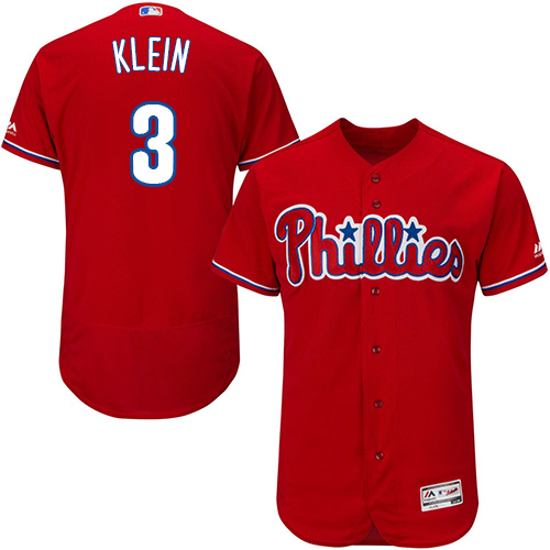 Philadelphia Phillies #3 Chuck Klein Red Flexbase Authentic Collection Stitched Jersey Men's