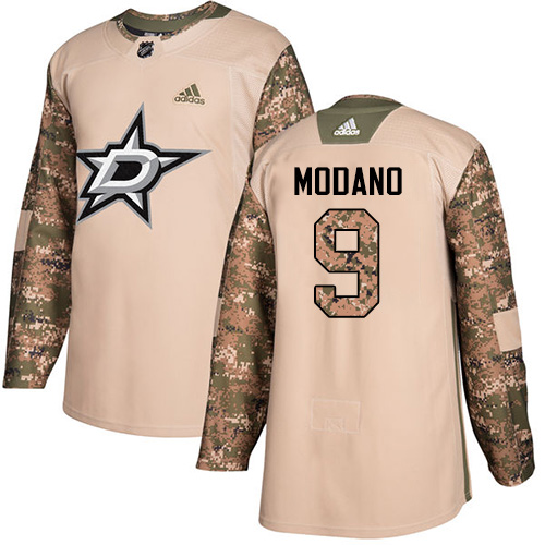 Adidas Dallas Stars #9 Mike Modano Camo Authentic 2017 Veterans Day Stitched Jersey Men's