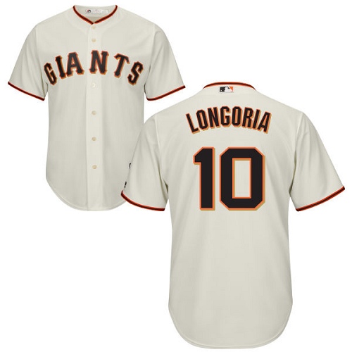 San Francisco Giants #10 Evan Longoria Cream Cool Base Stitched Youth Jersey Youth