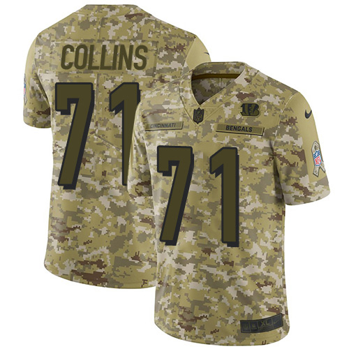 Bengals #71 La'el Collins Camo Men's Stitched Limited 2018 Salute To Service Jersey
