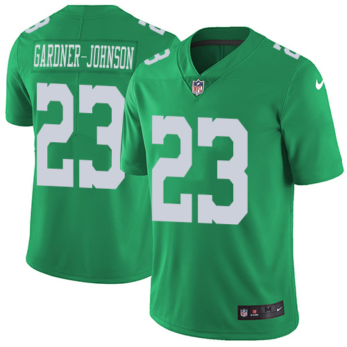 Eagles #23 C.J. Gardner-Johnson Green Men's Stitched Limited Rush Jersey