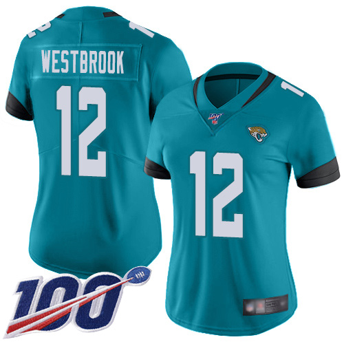 Jacksonville Jaguars #12 Dede Westbrook Teal Green Alternate Women's Stitched 100th Season Vapor Limited Jersey Womens