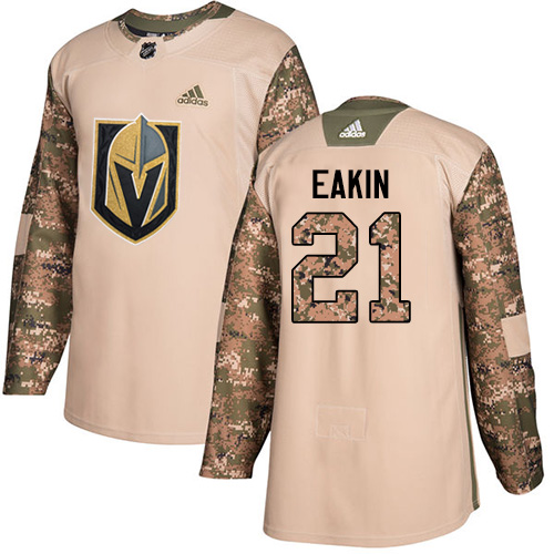 Adidas Golden Vegas Golden Knights #21 Cody Eakin Camo Authentic 2017 Veterans Day Stitched Jersey Men's