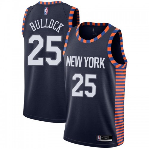 New York Knicks #25 Reggie Bullock Navy Swingman City Edition 2018/19 Jersey Mens