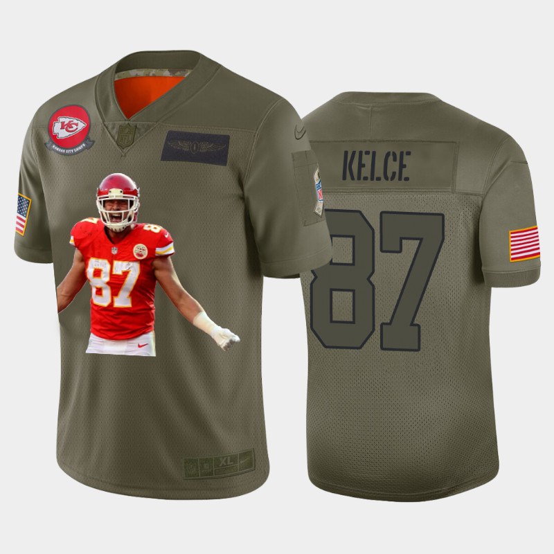 Kansas City Chiefs #87 Travis Kelce Team Hero 2 Vapor Limited Jersey Camo