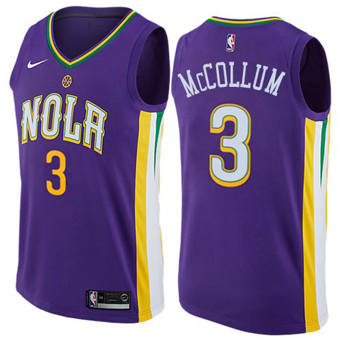 New Orleans Pelicans #3 C.J. McCollum Purple Swingman City Edition Jersey Mens