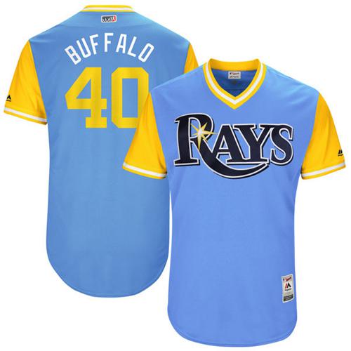 Tampa Bay Rays #40 Wilson Ramos Light Blue 