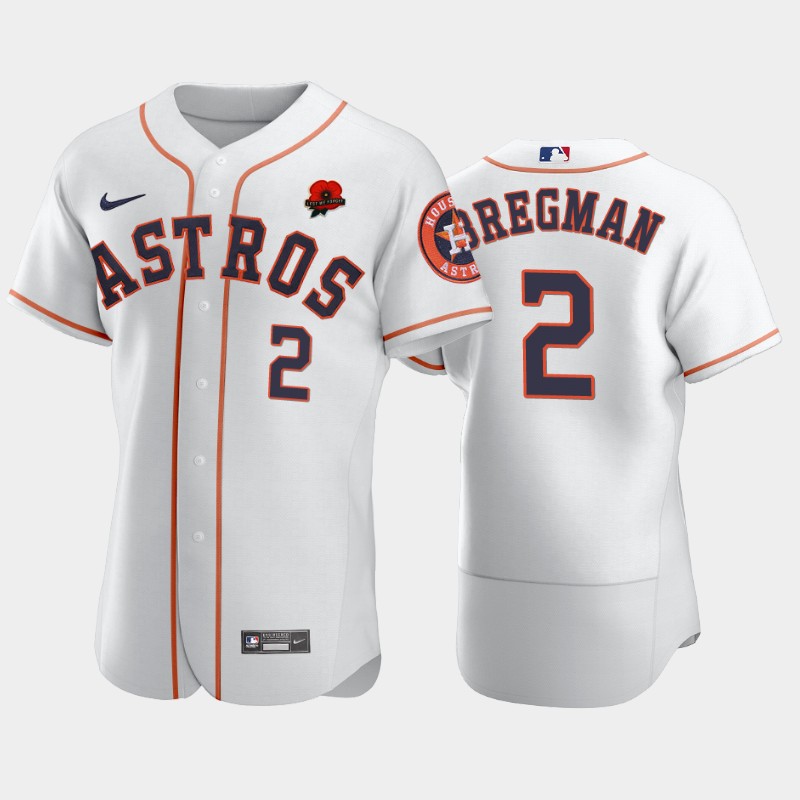 Houston Astros #2 Alex Bregman Men's Authentic 2021 Memorial Day Jersey - White