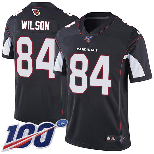 Arizona Cardinals #84 Caleb Wilson Black Alternate Men's Stitched 100th Season Vapor Limited Jersey Men's