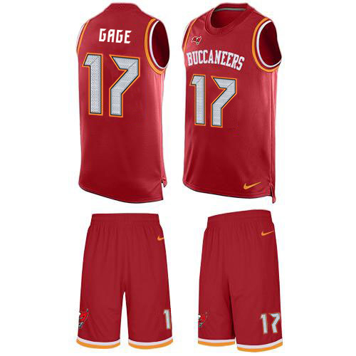 Buccaneers #17 Russell Gage Red Team Color Men's Stitched Limited Tank Top Suit Jersey