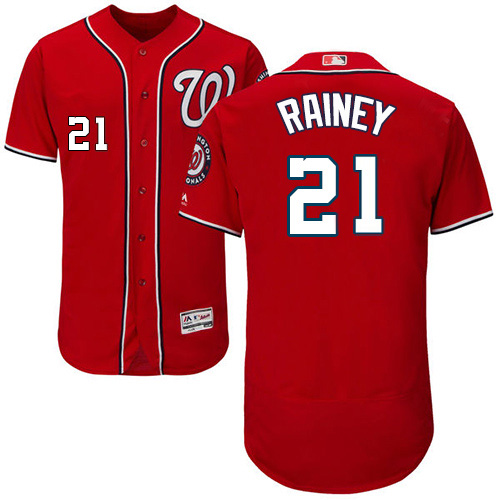 Washington Nationals #21 Tanner Rainey Red Flexbase Authentic Collection Stitched Jersey Men's