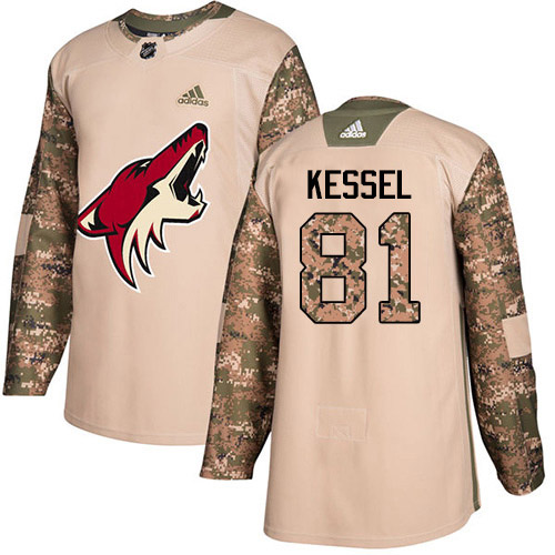 Adidas Arizona Coyotes #81 Phil Kessel Camo Authentic 2017 Veterans Day Stitched Jersey Men's