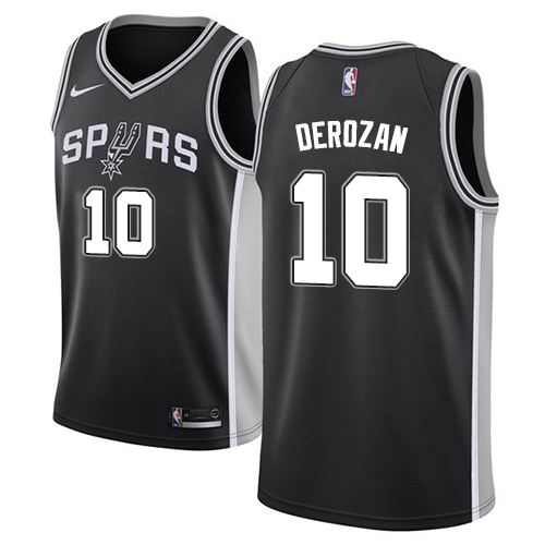 San Antonio Spurs #10 DeMar DeRozan Black Swingman Icon Edition Jersey Mens