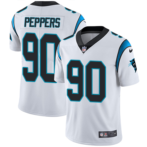 Carolina Panthers #90 Julius Peppers White Men's Stitched Vapor Untouchable Limited Jersey Men's