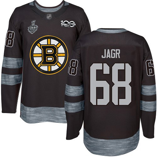 Adidas Boston Bruins #68 Jaromir Jagr Black 1917-2017 100th Anniversary Stanley Cup Final Bound Stitched Jersey Men's