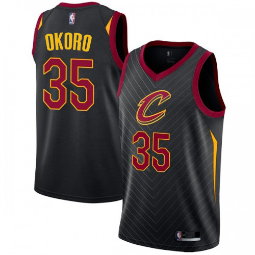 Cleveland Cavaliers #35 Isaac Okoro Black Swingman Statement Edition Jersey Mens