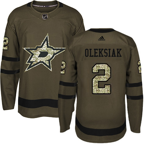 Adidas Dallas Stars #2 Jamie Oleksiak Green Salute to Service Youth Stitched Jersey Youth