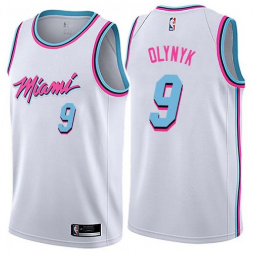 Miami Heat #9 Kelly Olynyk White Swingman City Edition Jersey Mens