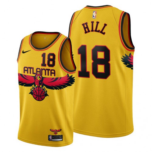 Atlanta Atlanta Hawks #18 Solomon Hill Womens 2021-22 City Edition Gold Jersey Womens