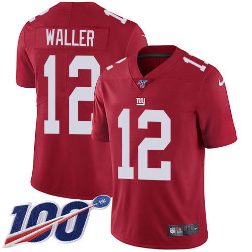 Giants #12 Darren Waller Red Alternate Men's Stitched 100th Season Vapor Limited Jersey
