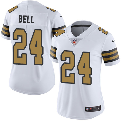 New Orleans Saints #24 Vonn Bell White Women's Stitched Limited Rush Jersey Womens